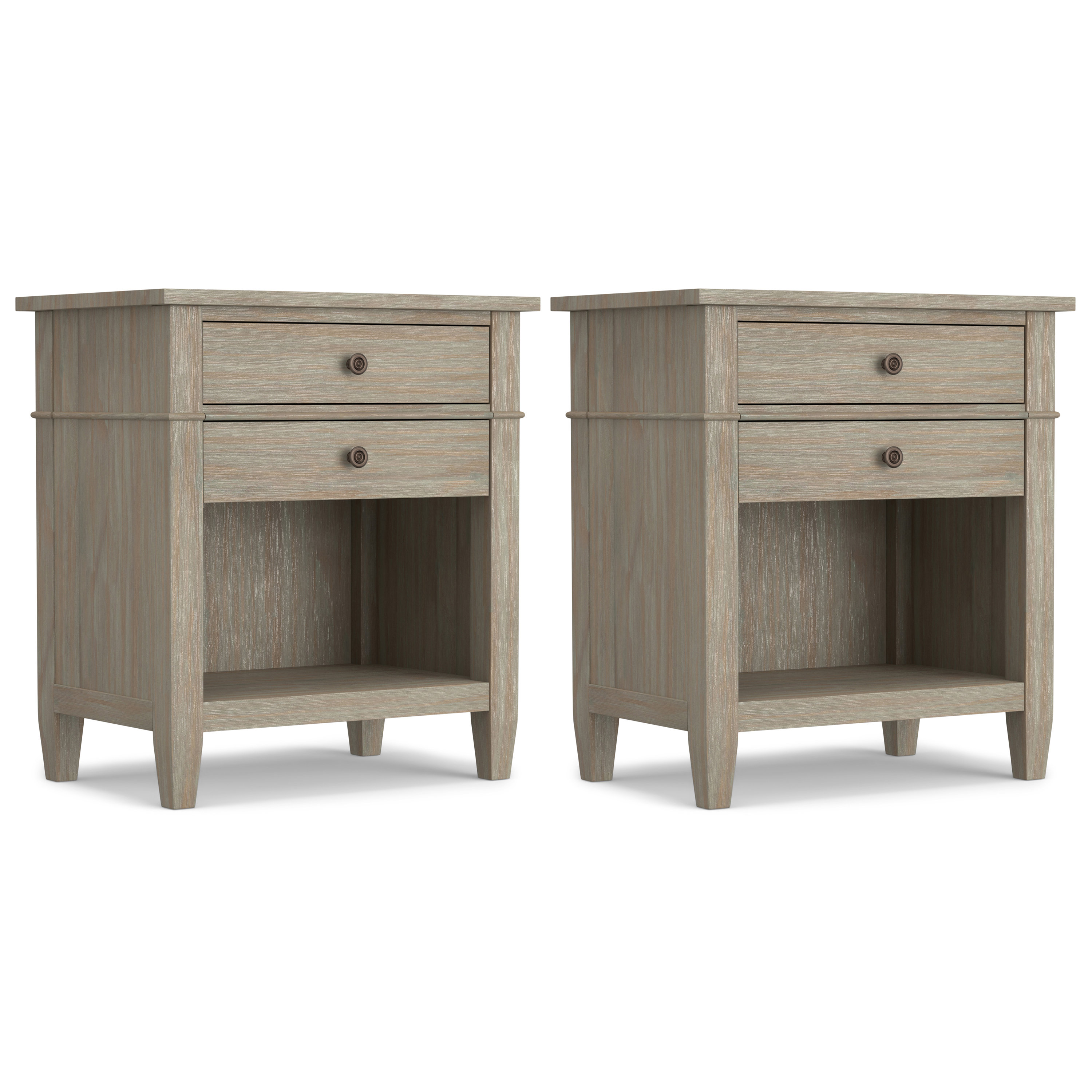 Red Barrel Studio Carlton 24 Inch Solid Wood Transitional Bedside Table ...