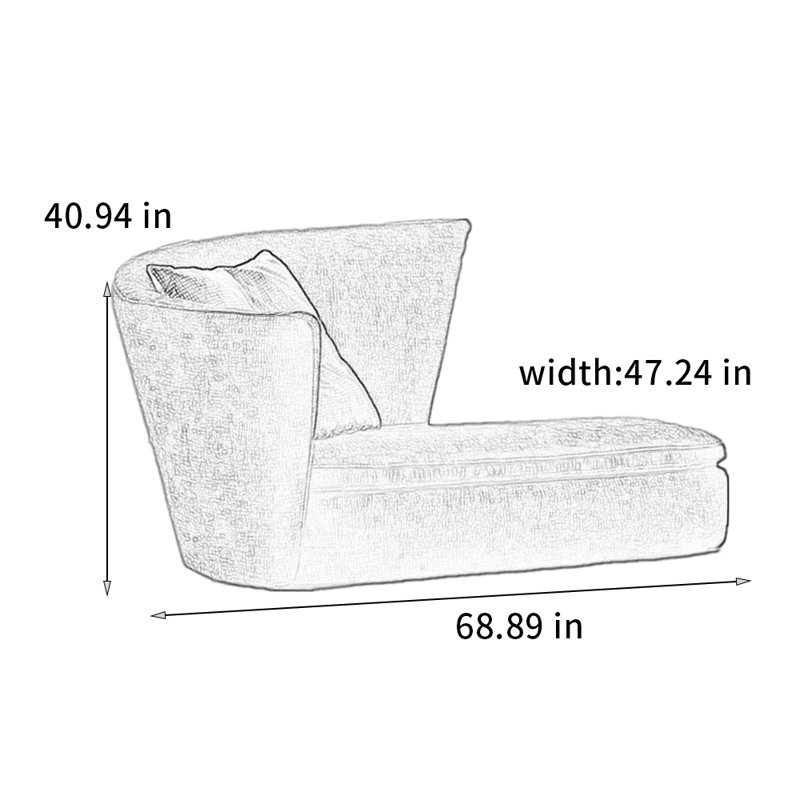 Chaise confortable en bois massif avec dossier haut, Left Hand Facing, Chenille grise foncée