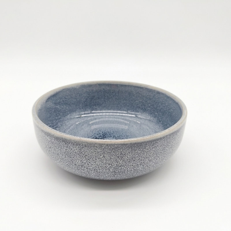 Reactive Ash Blue Glaze Dinnerware Cereal Bowl 4pc Set 16cm