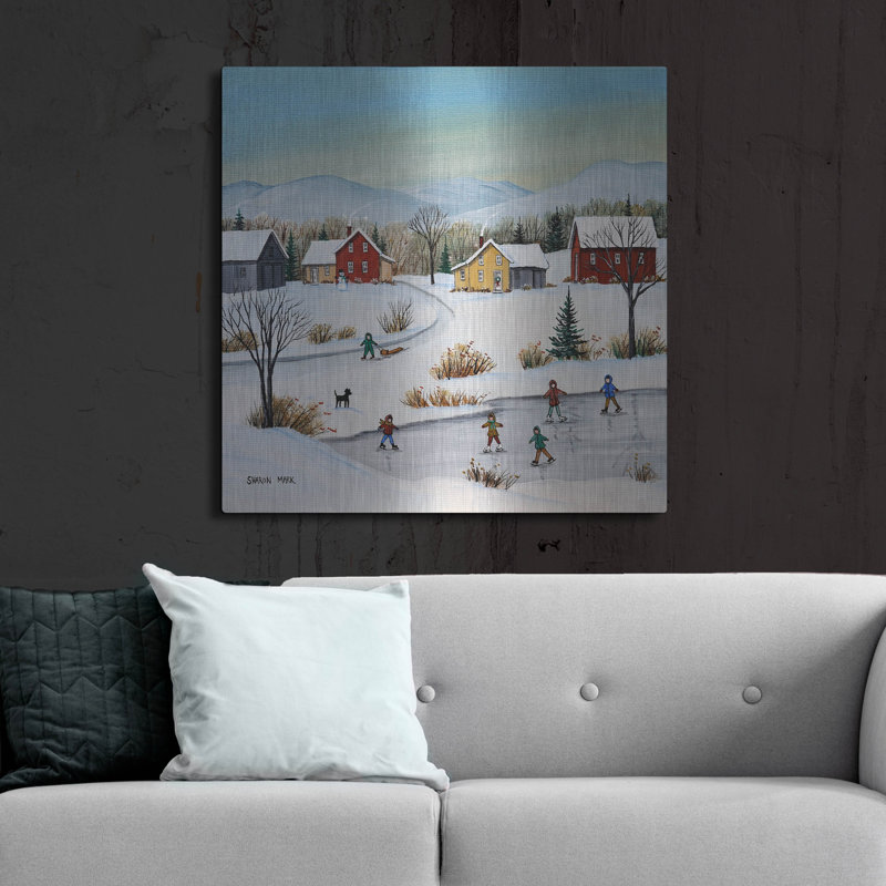 Art mural en métal Winston Porter «At the Ice Patch» par Sharon Mark, H 36 po x l 36 po