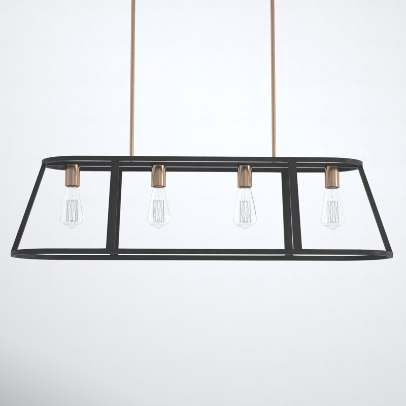 Brielle 4 - Light Copper Brushed Brass / Matte Black Kitchen Island Pendant