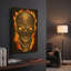 « Crâne de feu zombie » de Flyland Designs, décoration murale en métal doré, 30,5 x 40,5 cm-757211275