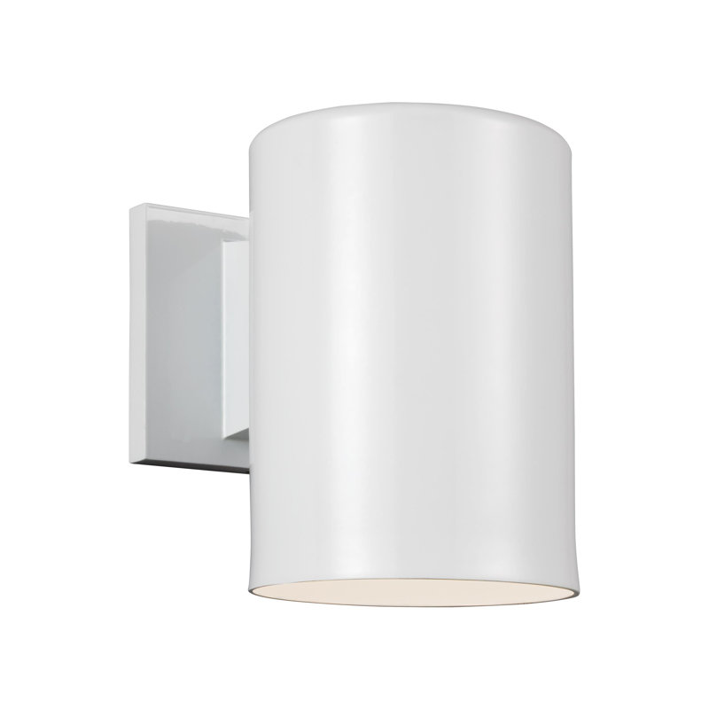 Outdoor Cylinders Small One Light Outdoor Wall Lantern from , White, 7.25" H x 5.12" W x 7.88" D, No