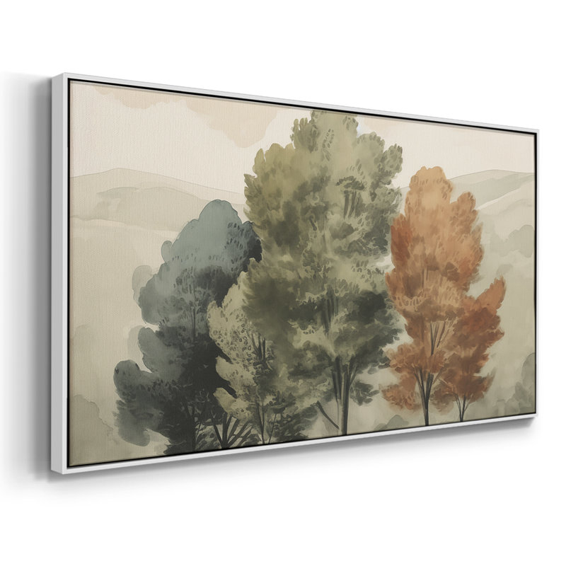 Paysage, série CC-XXII, toile tendue avec châssis, prête à être accrochée, H 21 po x l 41 po, Blanc