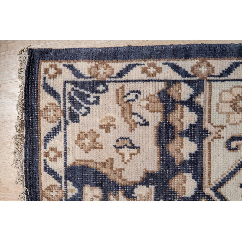 Tapis gris anthracite en laine noué à la main Majestic