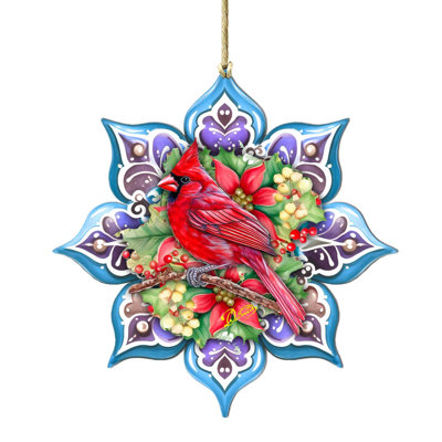 Grand ornement en bois décorations d'oiseaux de Noël