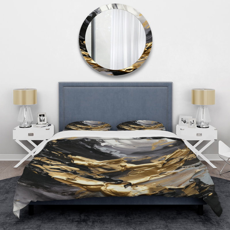 Ensemble de housse de couette en microfibre / polyester Golden Wave Reflections