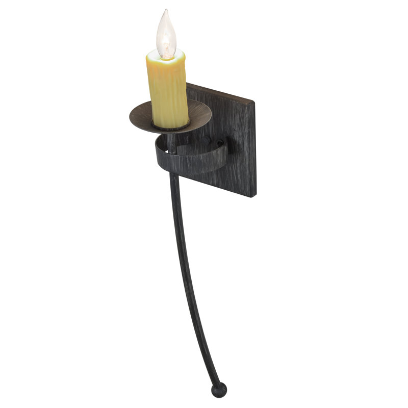 Bechar 1 - Light Candle Wall Light, Antique Iron
