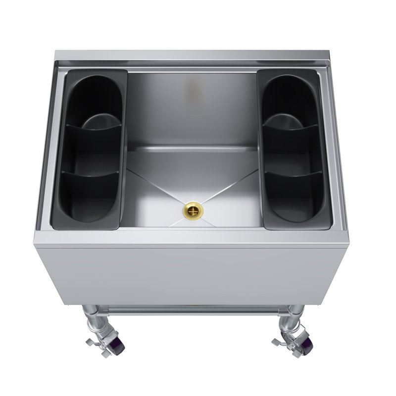 Amgood 18 In. X 24 In. Mobile Ice Bin With Sliding Lid