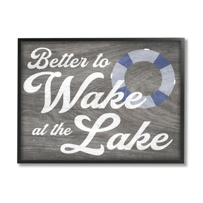 " Wake At Lake Rustic Cabin Sign Life Preserver Ring " by Lil' Rue