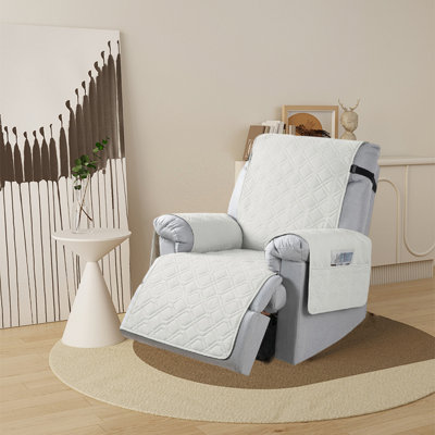 Recliner Cover, Waterproof Recliner Chair Covers With Elastic Straps & Pocket, Non-Slip Washable Slipcover For Pets