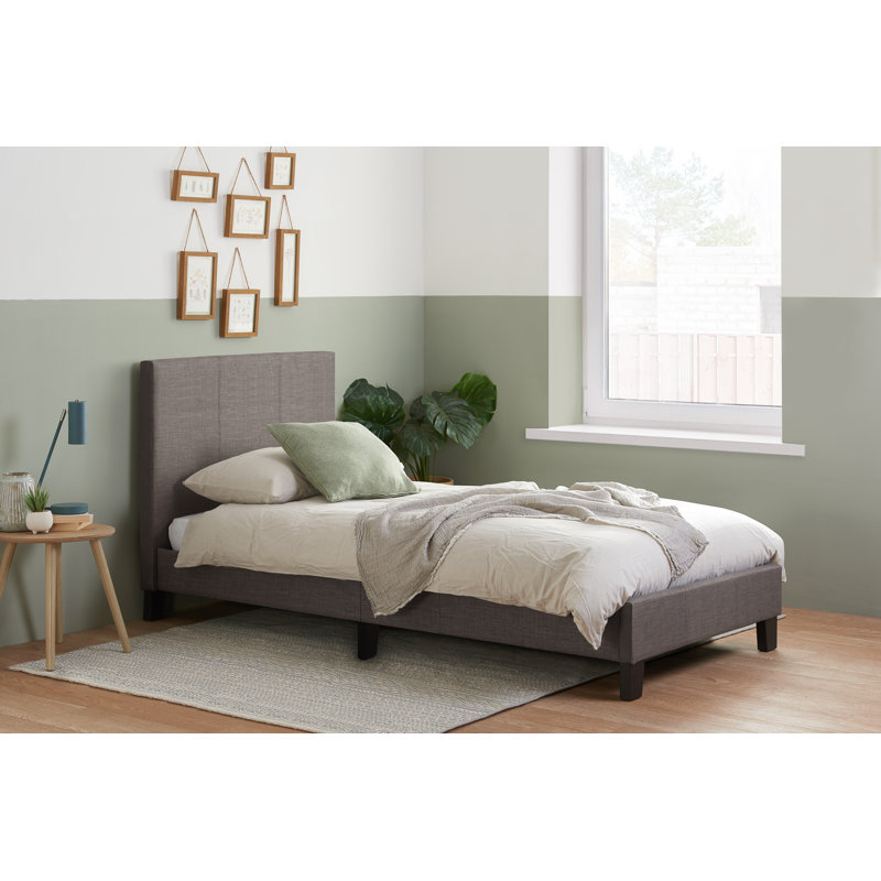 Upholstered Bed with Mattress, Grey