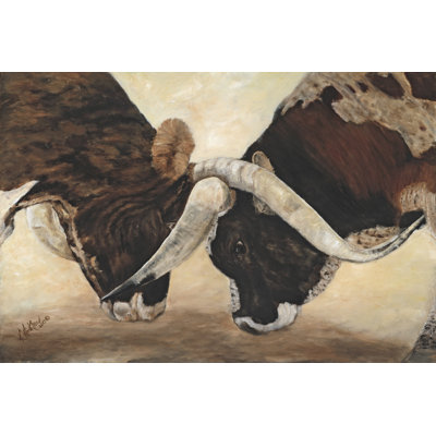 Hook ''Em Horns I by Kathy Winkler - Wrapped Canvas Print