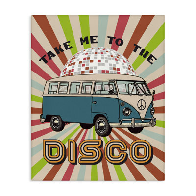 Art mural sur toile Groovy Disco Van, par CAD Designs