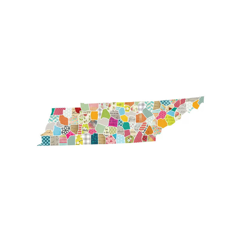 Tennessee Quilted Collage Map by Traci Anderson - Wrapped Canvas Gallery-Wrapped Canvas Giclée, 20.32 cm H x 30.48 cm W