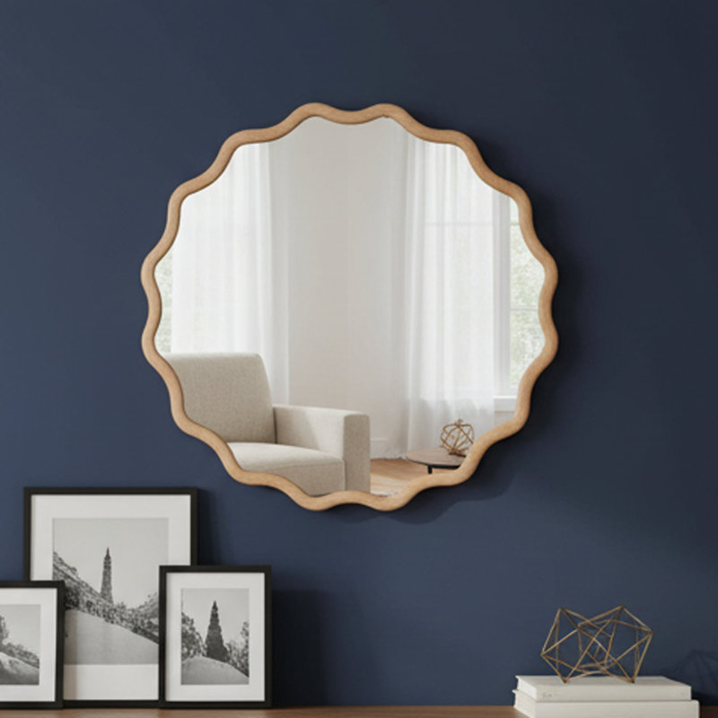 Miroir rond, Naturel, Rond