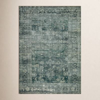 Magnolia Home By Joanna Gaines X Loloi Banks Machine Washable Blue / Lagoon Area Rug