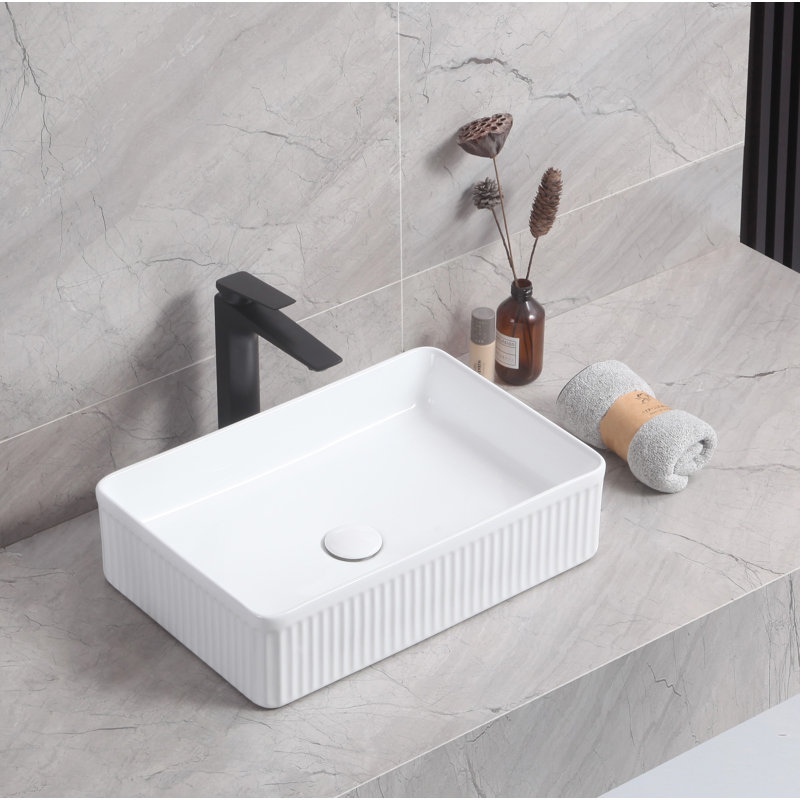 Brayden Studio Eladia 500mm L x 340mm W Ceramic Rectangular Sink