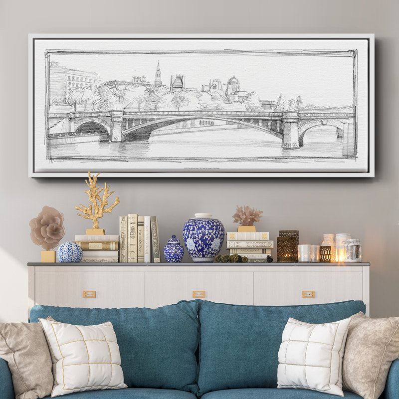 Pont de Notre Dame - toile encadrée, H 20 po x l 50 po