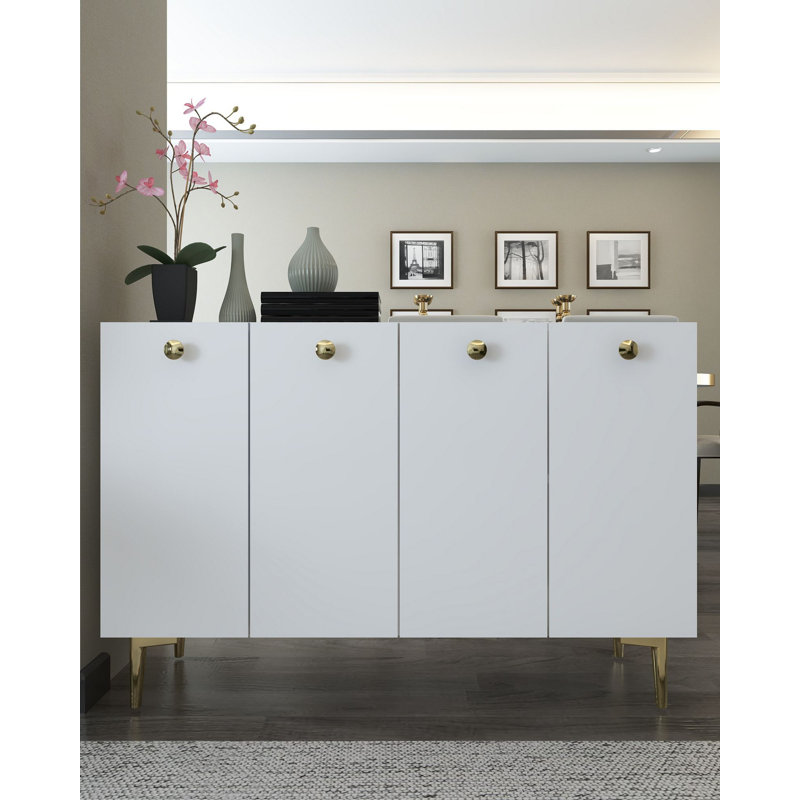 Console, Blanc / Doré
