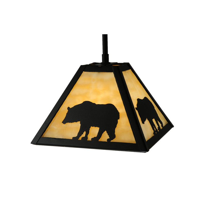 Luminaire suspendu géométrique unique à 1 lumière Lone Bear, H 38,5 po x l 12 po x P 12 po