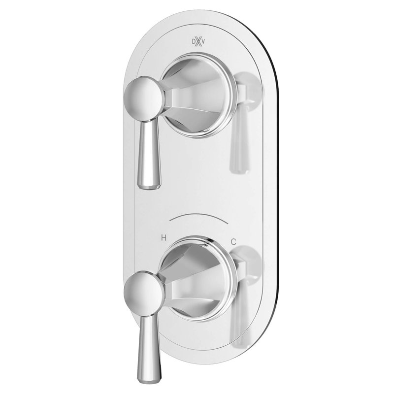 Fitzgerald 2-Handle Thermostatic Valve Trim Kit, Polished Chrome