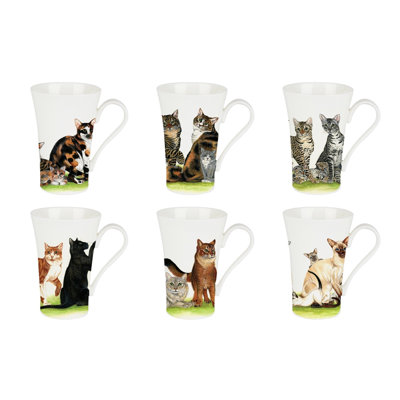 Ensemble de grandes tasses à café en porcelaine 6 pièces Emily