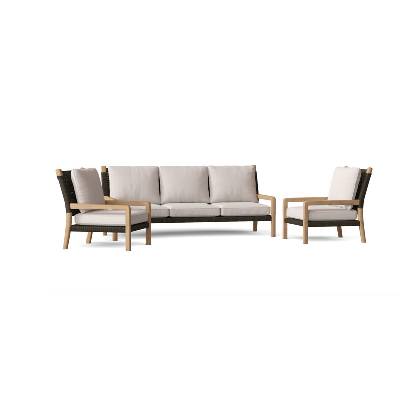 Hudson Outdoor 3 - Piece Conversation Set, Hudson Charcoal Lace, Canvas Canvas Sunbrella® Canvas