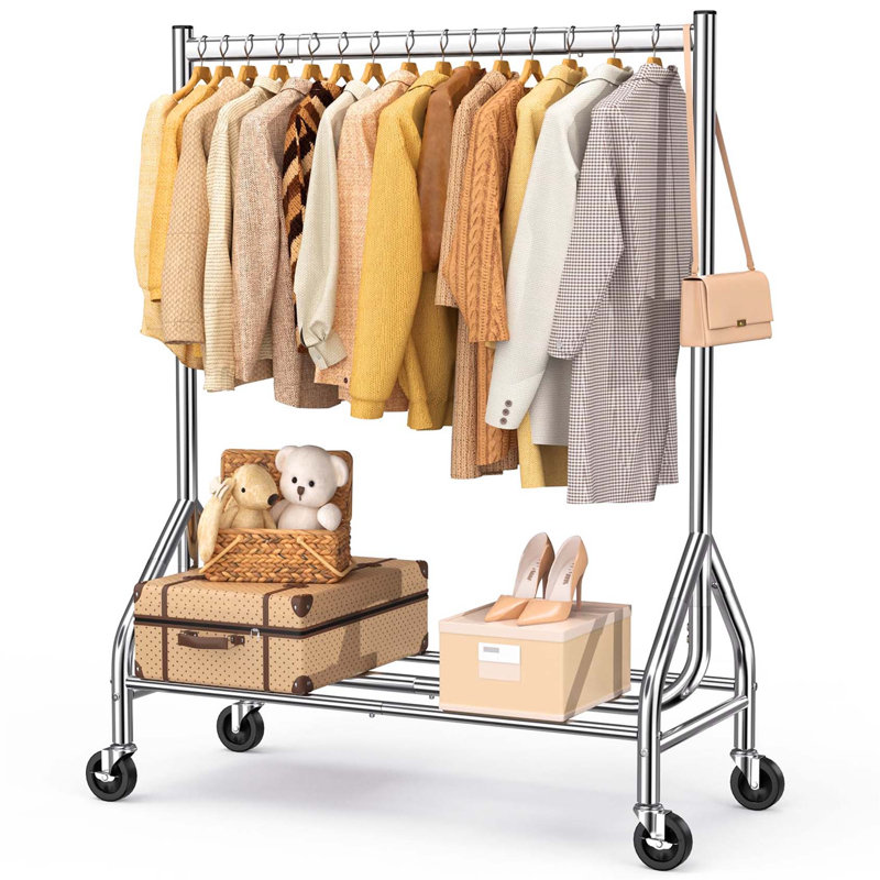Bonville 110cm Rolling Clothing Rack, Silver