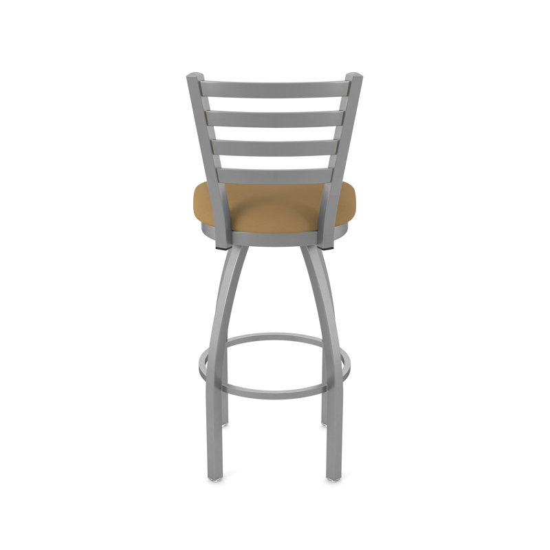 Jackie Swivel Stool, Stainless, Vinyl-Canter Saddle, Extra Tall (36" Seat Height)