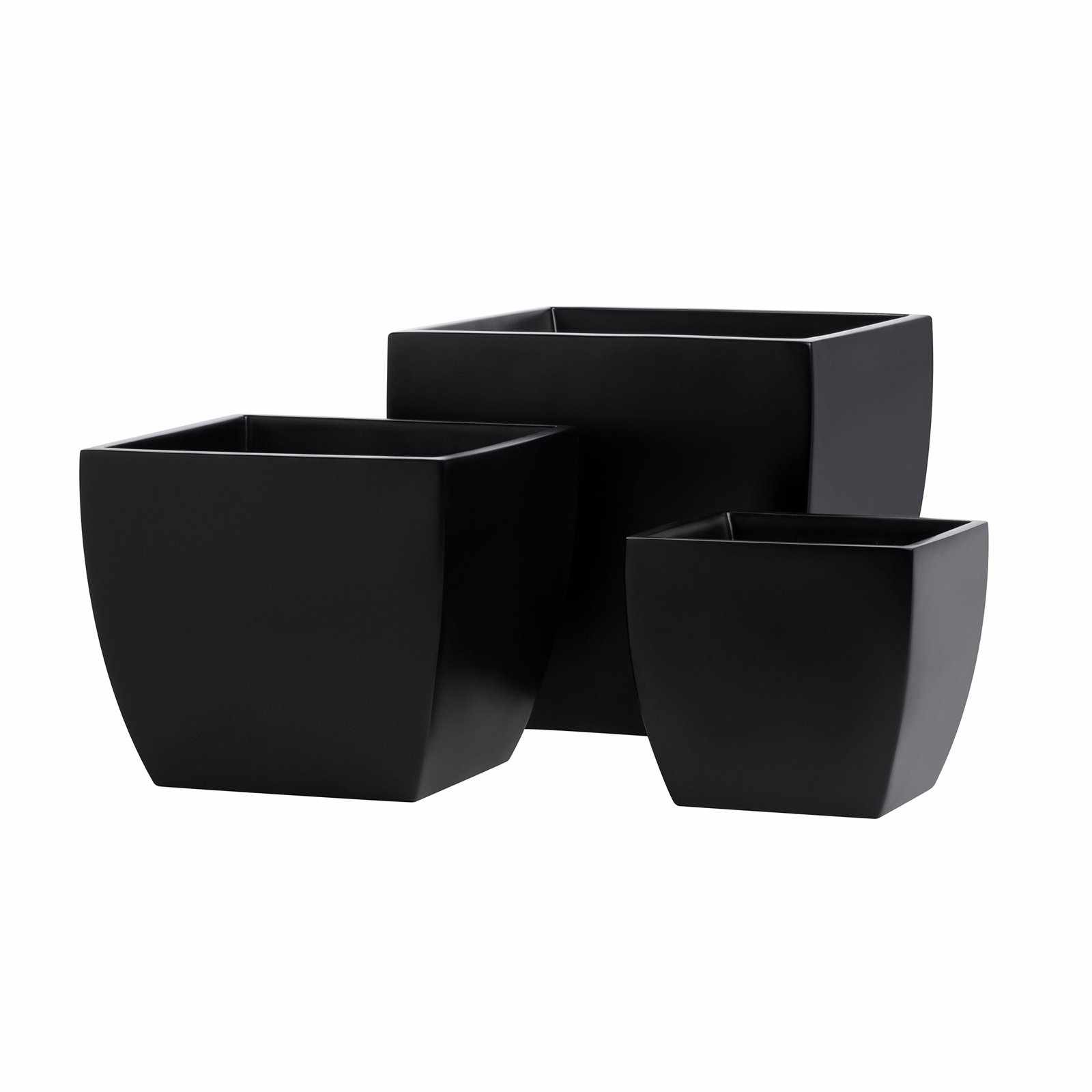 20" Pot Planter, Black, 18.5" H x 20" W x 20" D