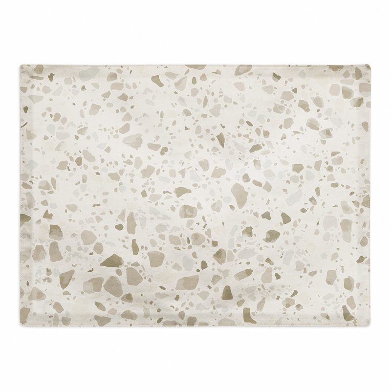 Poly Twill Abstract Rectangle Placemat, Tan