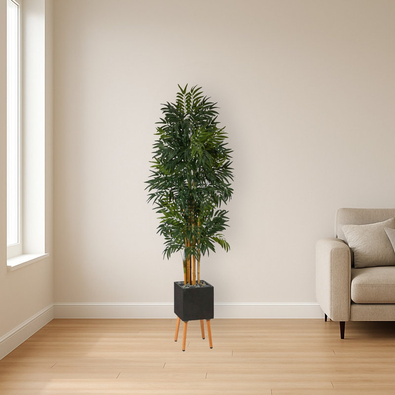 Phoenix Artificial Palm Tree in Black Planter with Stand