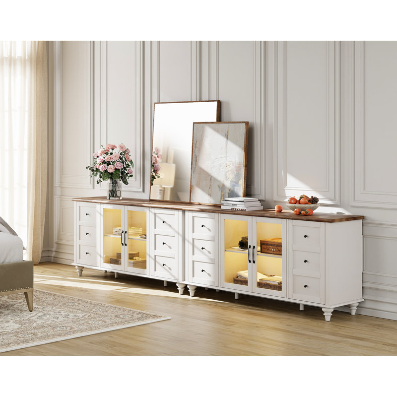 Crédence de rangement l 115,8 po, Blanc