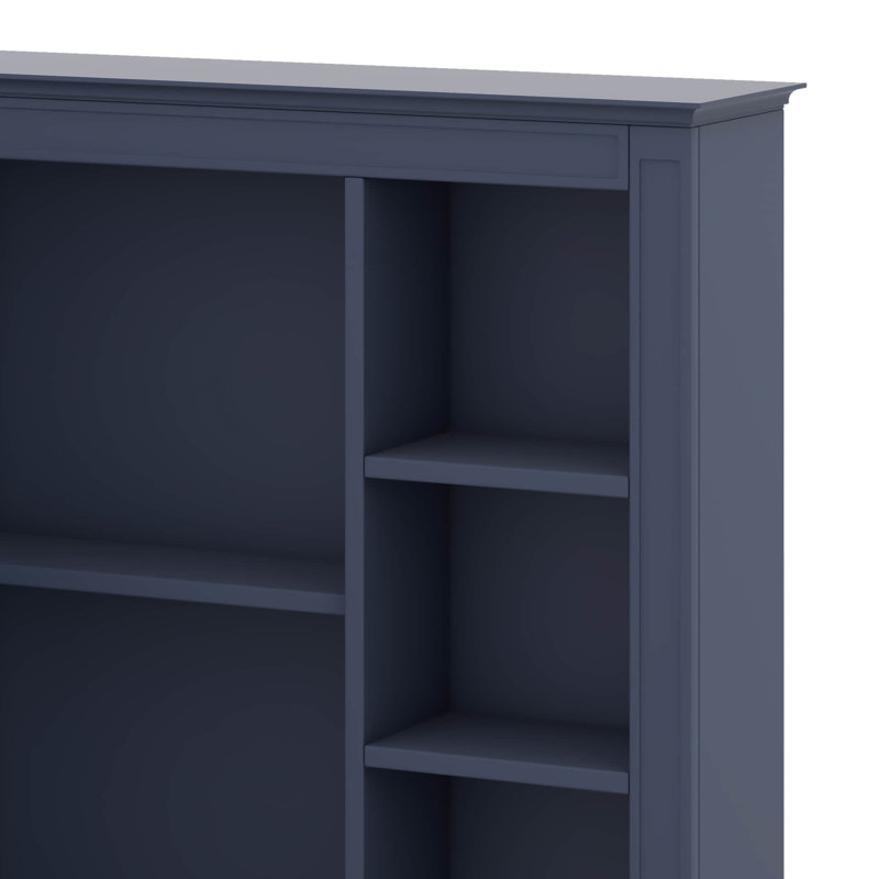 Armoire à pharmacie murale avec miroir et 6 tablettes ouvertes, Bleu