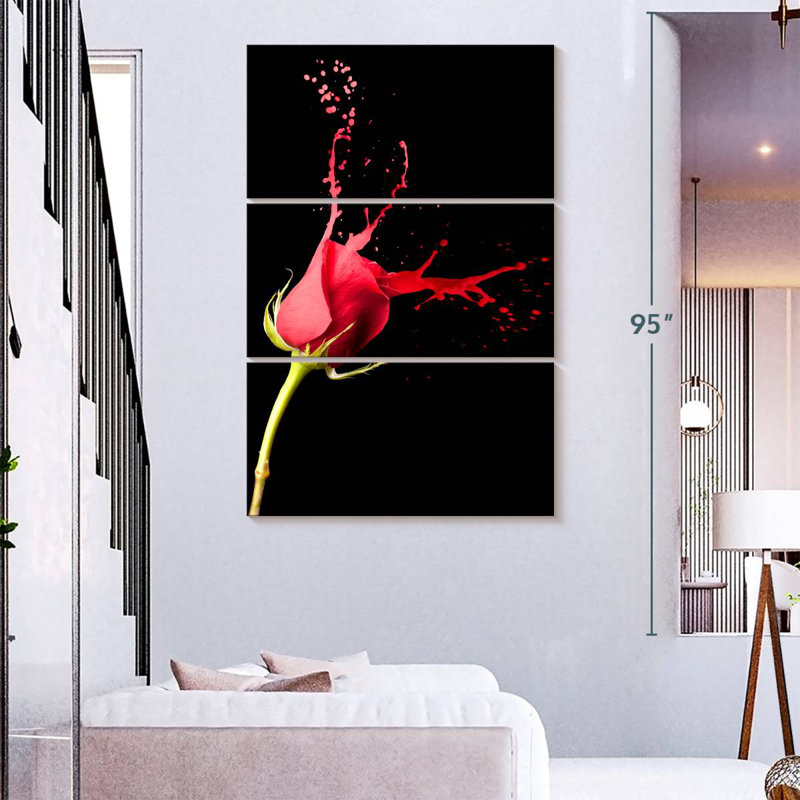 Harnek Red Rose Splash, 57" H x 36" W