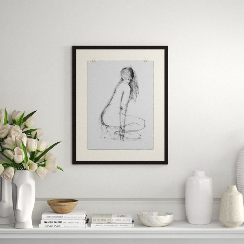 Figure Study 2' Framed Print on Glass