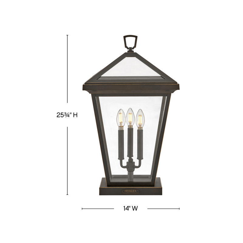 Alford Place 3-Light Outdoor Pier Mount Lantern, Oil Rubbed Bronze