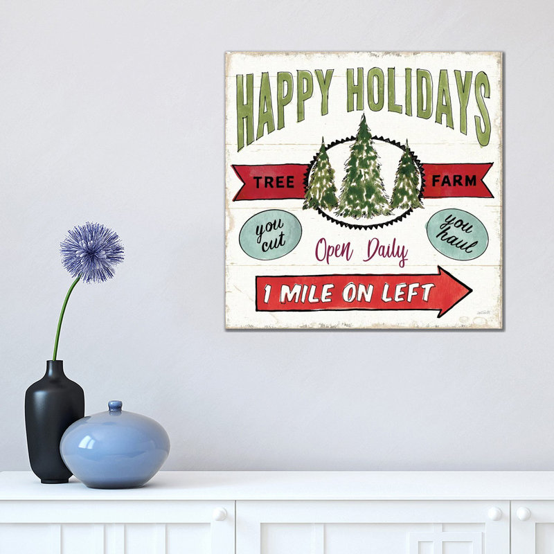 Holiday Signs V by Anne Tavoletti - Wrapped Canvas Painting, 45.72 cm H x 45.72 cm W x 3.175 cm D