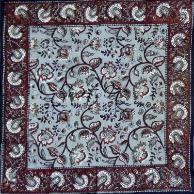 Floral Block Print Set of Four Cotton Napkins