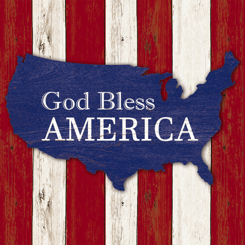 All Wood America - Wrapped Canvas Print, 30cm H x 30cm W x 3.8cm D