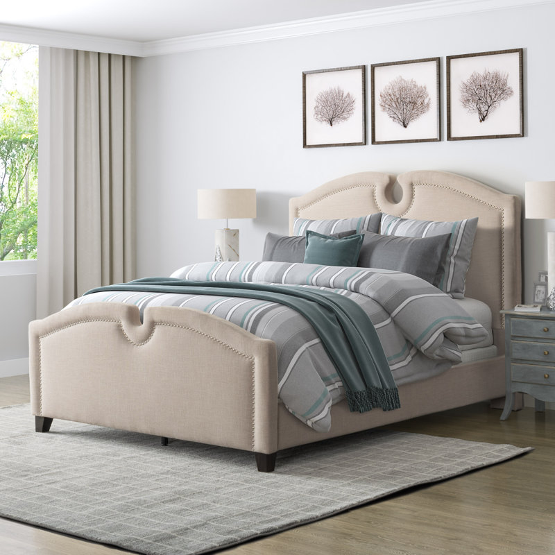 Risdon Upholstered Standard Bed, King, Gray