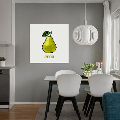 Art mural contemporain vert poire verte