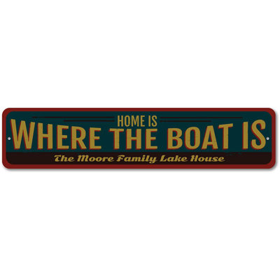 Home Is Where The Boat Is Metal Sign