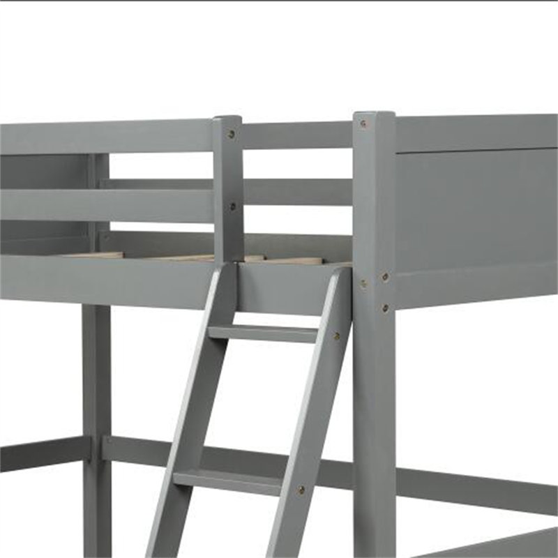 Lit mezzanine simple avec échelle Averylynn, gris