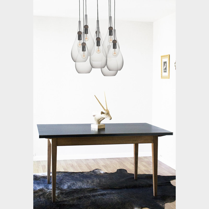 Earth 8 - Light Chandelier, Brushed Nickel, 108" H x 18" W x 18" D