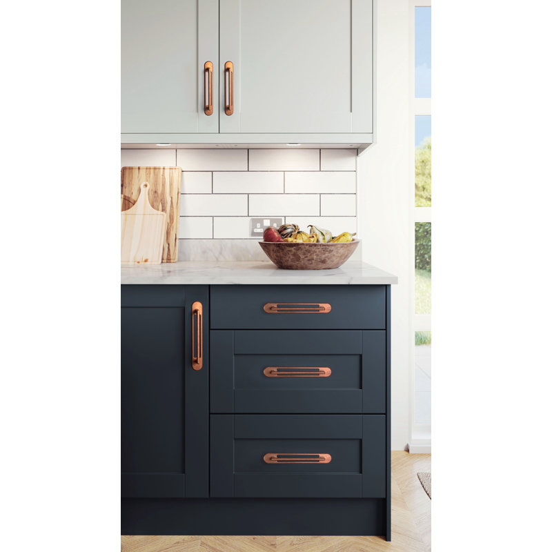 Poignées modernes à découpes pour armoires de cuisine, commodes et mises à niveau de meubles, 7 14/25", Cuivre antique