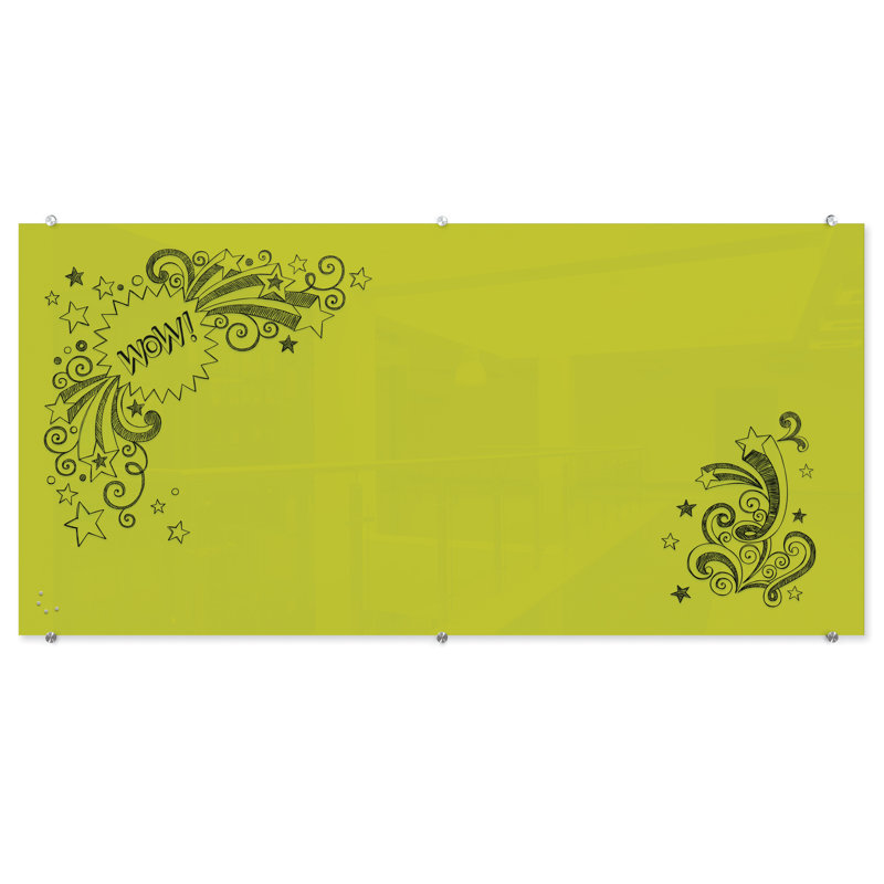 Tableau blanc magnétique en verre Mooreco Lime 4x8