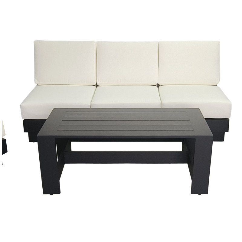 Lucca Metal Outdoor Sofa with Sunbrella Cushions