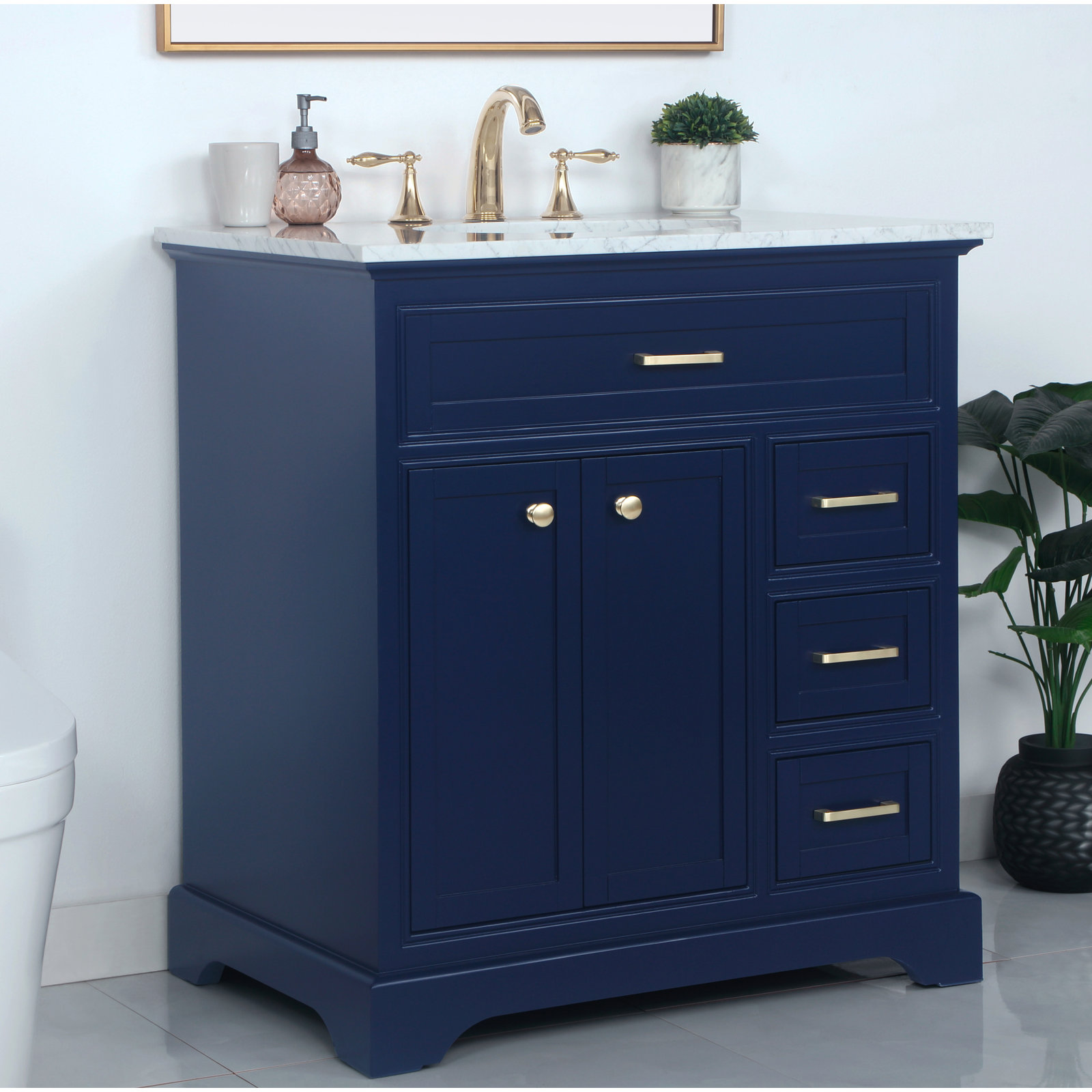 Hermes 32'' Single Bathroom Vanity, Blue